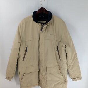 Eddie Bauer Weather Edge Zipped Pockets Waterproof Full Zip Jacket Beige Size L